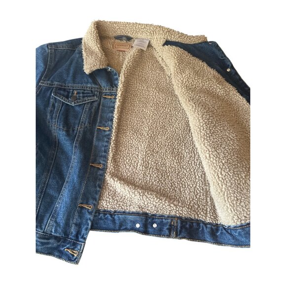 C.E. Schmidt Denim Sherpa-Lined Jacket Trucker Work Country Ranch Western - Picture 5 of 6